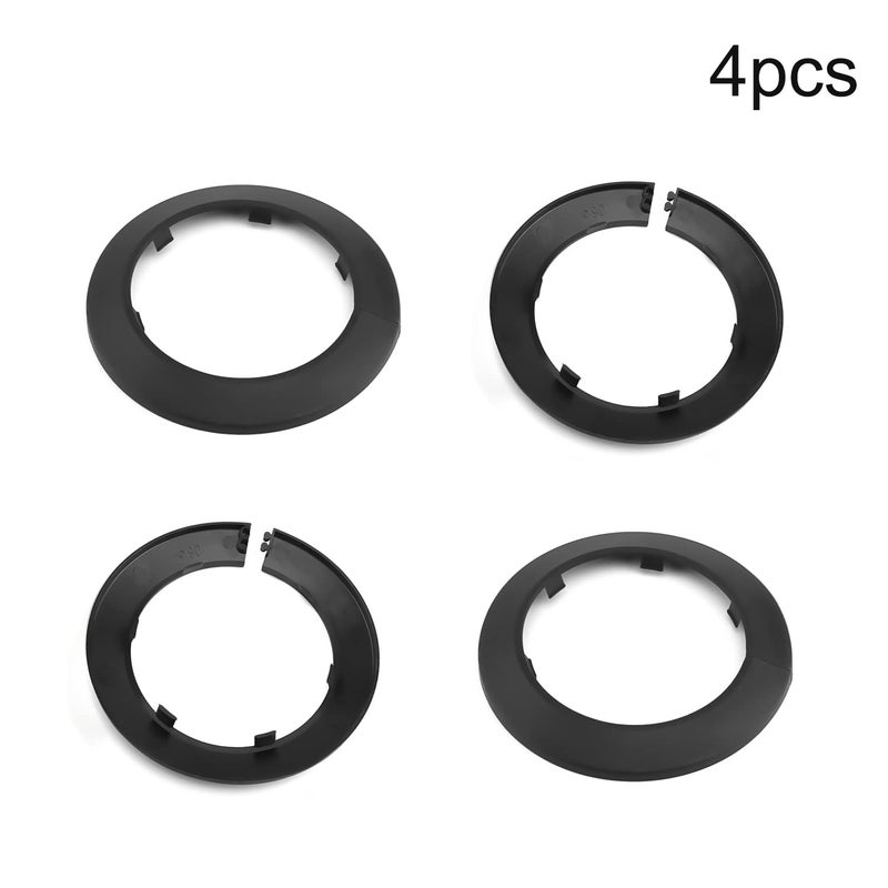 Juvielich 4Pcs Fit for 3.5 Inches Pipe PP Plastic Flange Pipe Cover Decoration Black Escutcheon Collar Pipe Cover Radiator 3.5"" Water Pipe Flange Cover for Wall Pipe Tube Decoration - Image 4